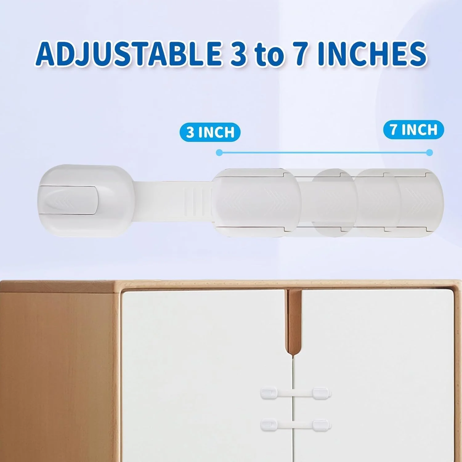 بسته 10 عددی قفل ایمنی کودک Lonimia برای کشوهای کابینت، قفل کابینت و کشو، قفل ایمنی کودک برای کابینت، قفل کابینت برای مبلمان، آشپزخانه، چسب قوی، بدون نیاز به سوراخکاری، بادوام، سفید