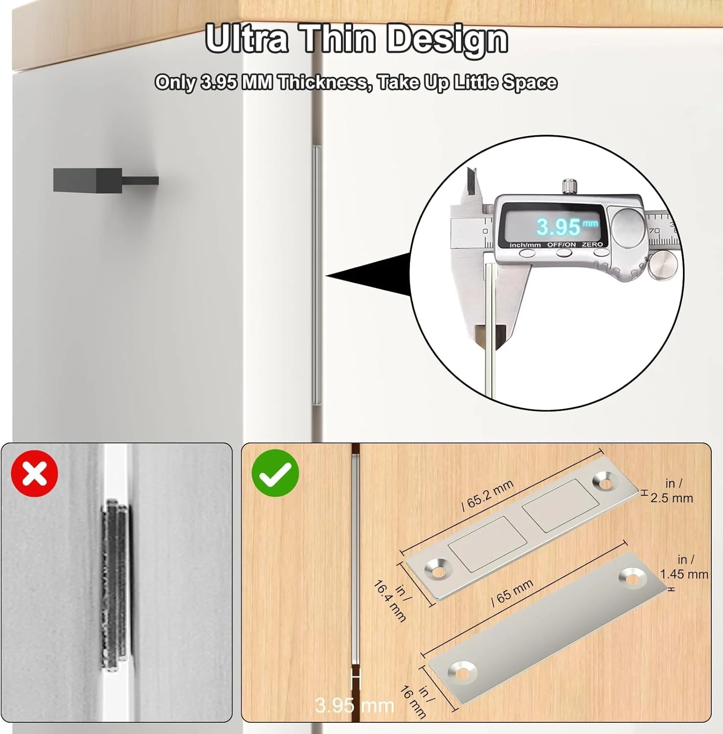 مگنت کابینت KSATWAVE با قدرت 30 پوند، بسته 2 عددی مگنت درب کابینت، مگنت های قوی برای درب آشپزخانه، بست مگنتی درب، قفل مگنتی دوگانه برای درب کمد و بستن درب کمد لباس