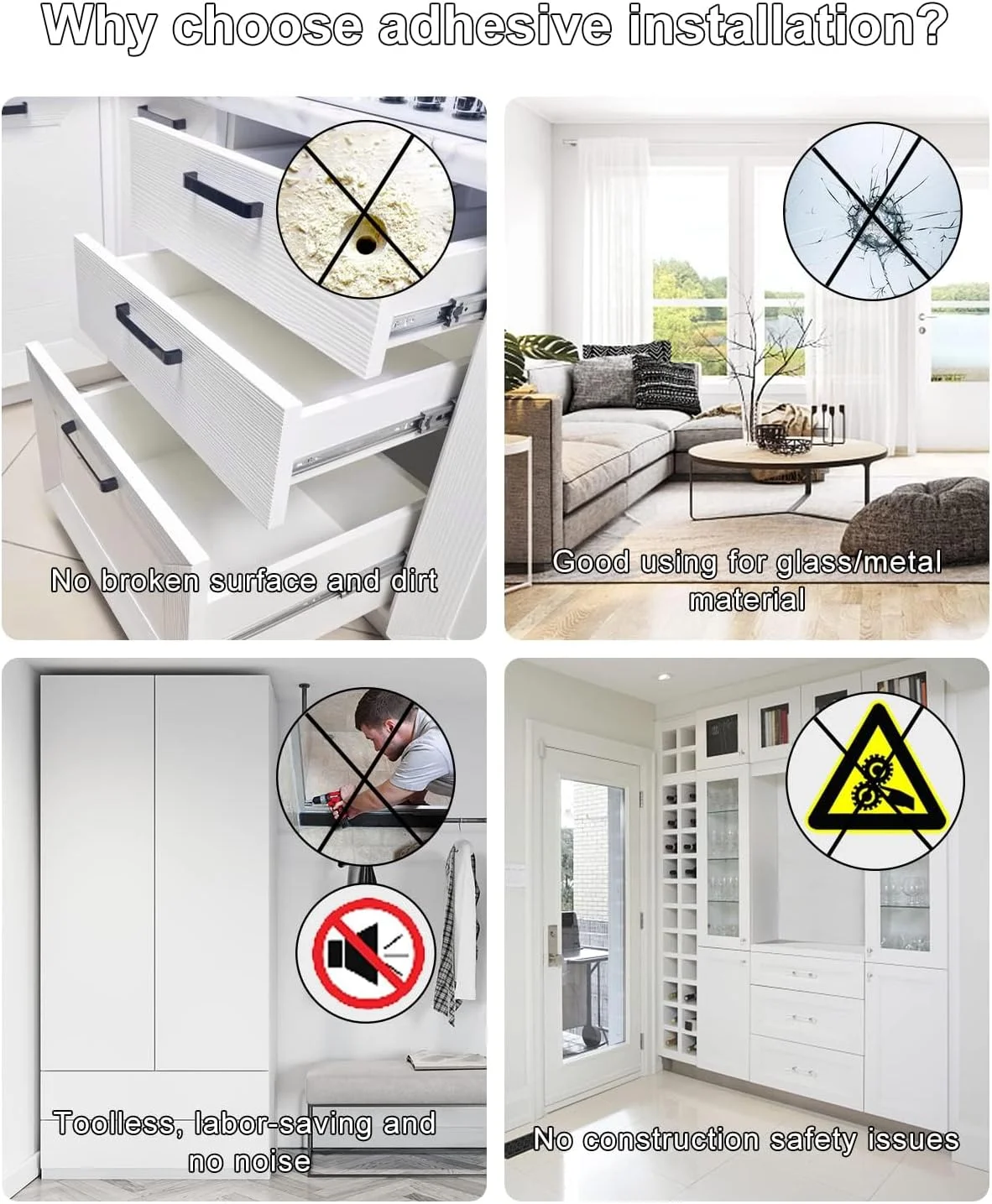 مگنت کابینت چسبی KASTWAVE، بسته 4 عددی مگنت درب کابینت قوی، مگنت متوسط درب کابینت آشپزخانه، بست مگنتی برای بستن درب کمد و کشو