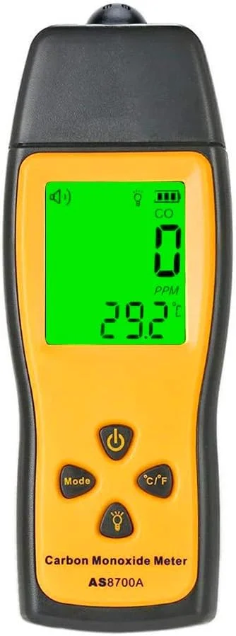 دستگاه سنجش مونوکسید کربن دستی، تستر و آشکارساز مونوکسید کربن با دقت بالا، آشکارساز نشت گاز CO قابل حمل، دستگاه CO متر، LCD CO متر 0～1000ppm