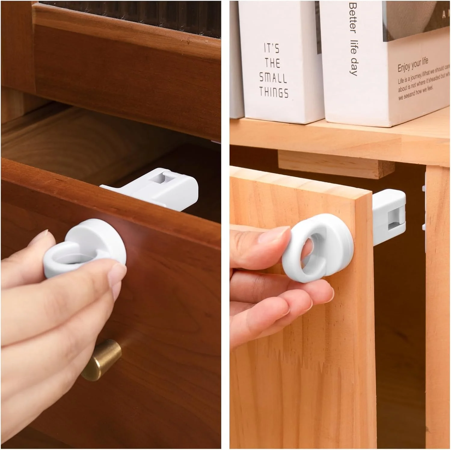 قفل مغناطیسی کابینت JINXXTTA برای ایمنی کودک، 4 قفل و 1 کلید، قفل های مغناطیسی ایمن کودک برای کابینت ها و کشوها با طراحی نامرئی، چسب 3M برای نصب آسان - بدون نیاز به دریل و ابزار