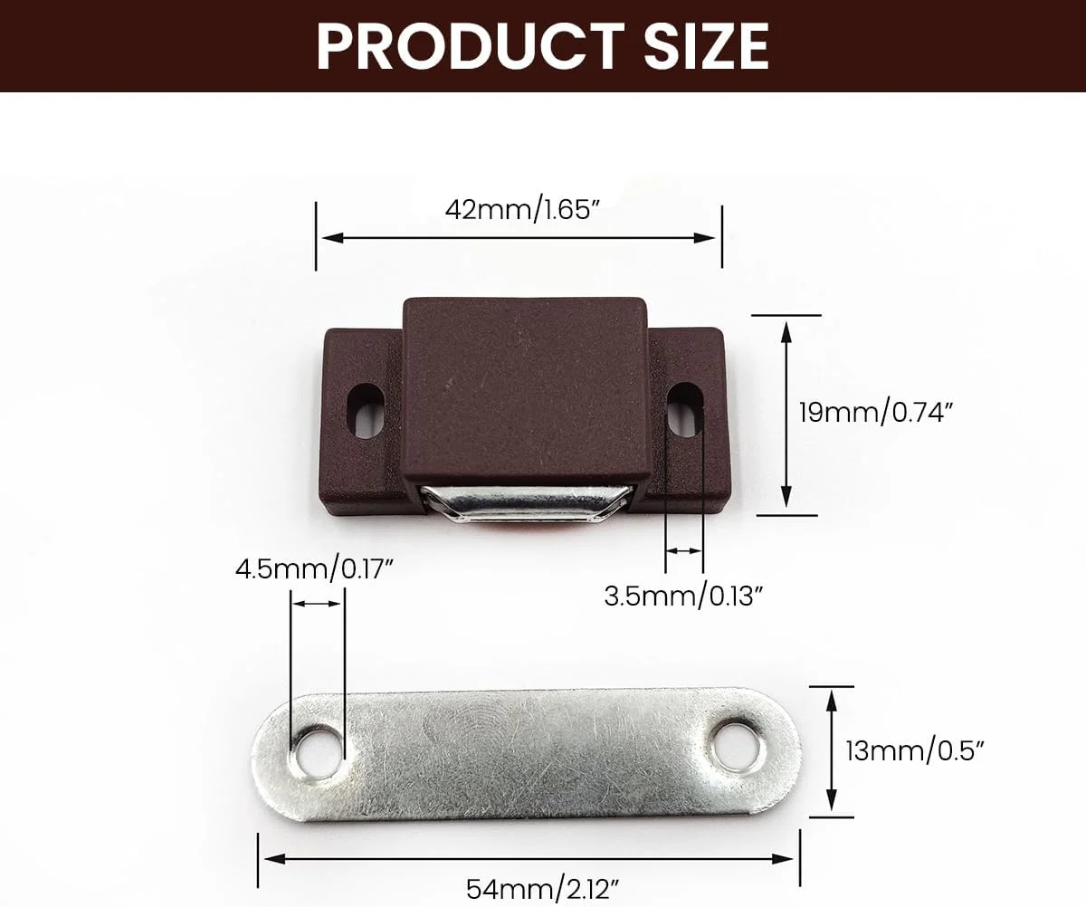 HASTHIP بسته 12 عددی قفل مغناطیسی قوی درب، بست های مغناطیسی، مگنت درب کشو کابینت، برای کمدهای، درب کمد و مبلمان، نصب آسان