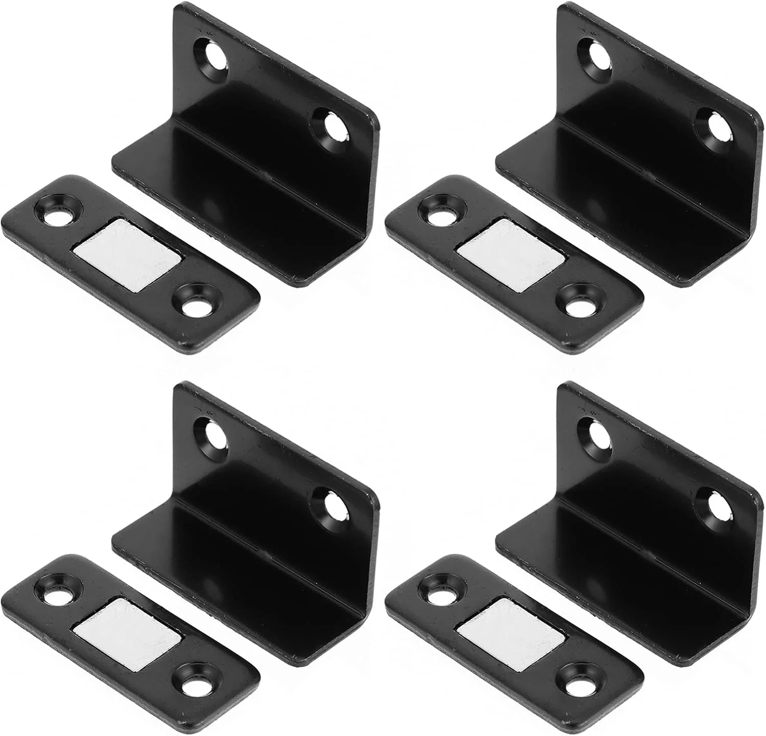 مگنت های مشکی شکل سخت افزار آشپزخانه استیل ضد زنگ کابینت توقف گیره ال فولادی کشو برای گرفتن مگنت بستن درب کابینت مبلمان استاپر ال شکل