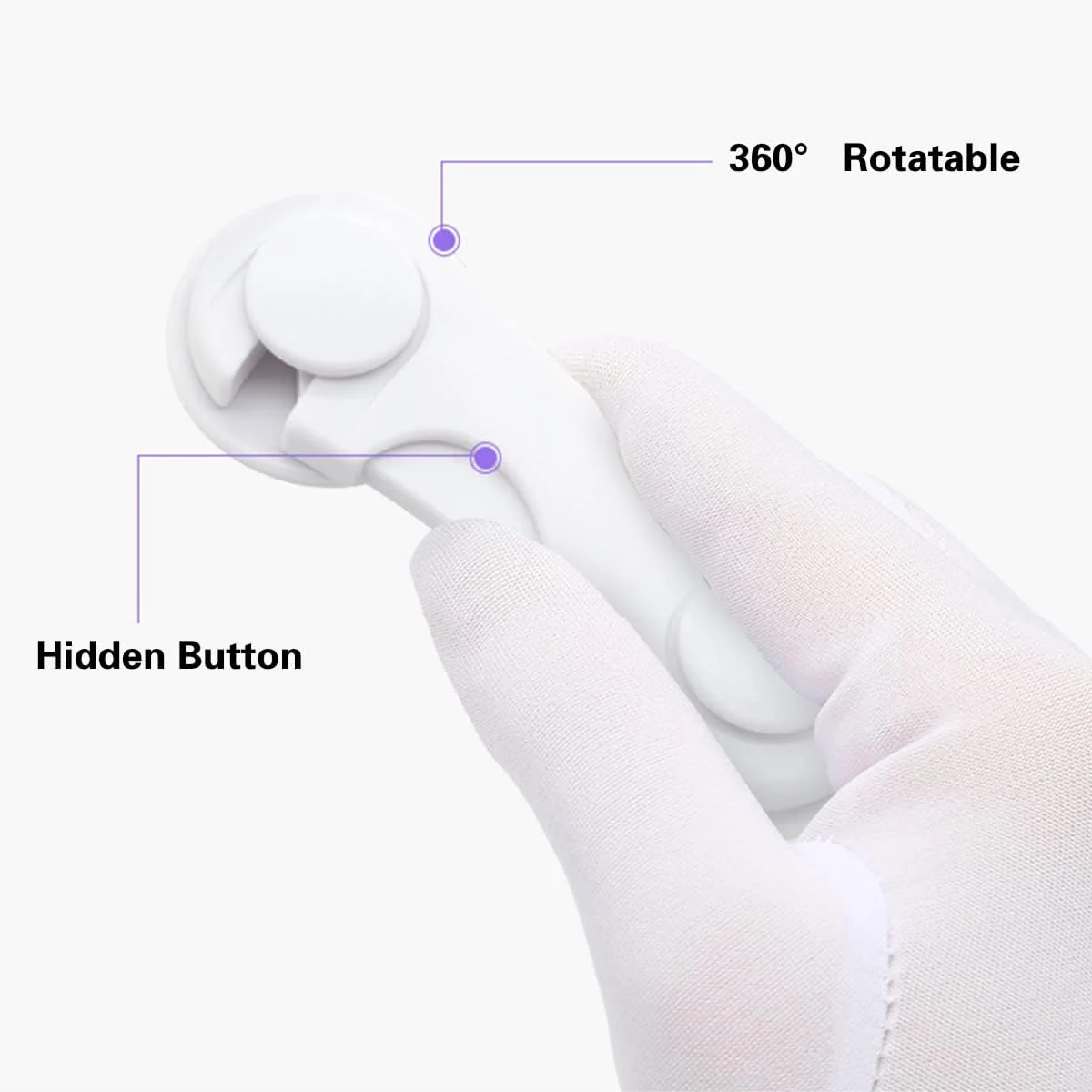 قفل ایمنی کودک IBAMA بسته 6 عددی، قفل کابینت ایمنی کودک، قفل کشوی ضد کودک، چسب 3M چند منظوره برای مبلمان، کابینت آشپزخانه، یخچال، کمد - سفید