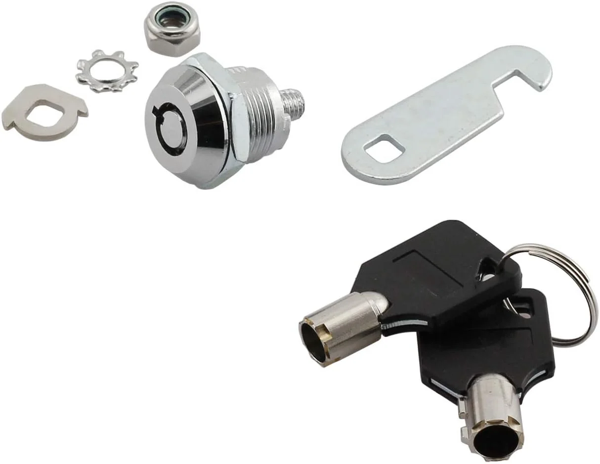 قفل استوانه‌ای 16 میلی‌متری JCBIZ، قفل امنیتی مشابه کلید، سخت‌افزار مبلمان DIY برای کشو، کابینت، میز، میز اداری با 2 کلید پنج‌پر