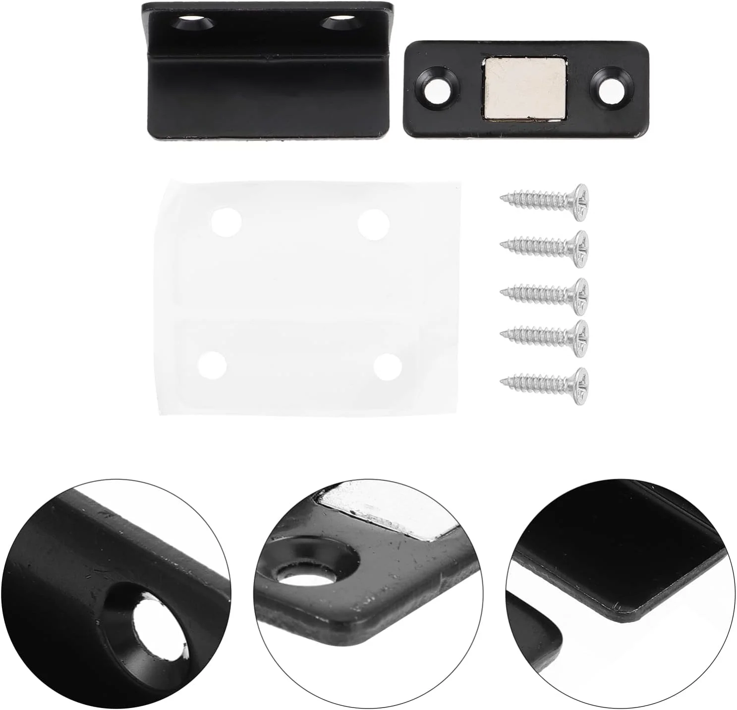 مگنت های مشکی شکل سخت افزار آشپزخانه استیل ضد زنگ کابینت توقف گیره ال فولادی کشو برای گرفتن مگنت بستن درب کابینت مبلمان استاپر ال شکل