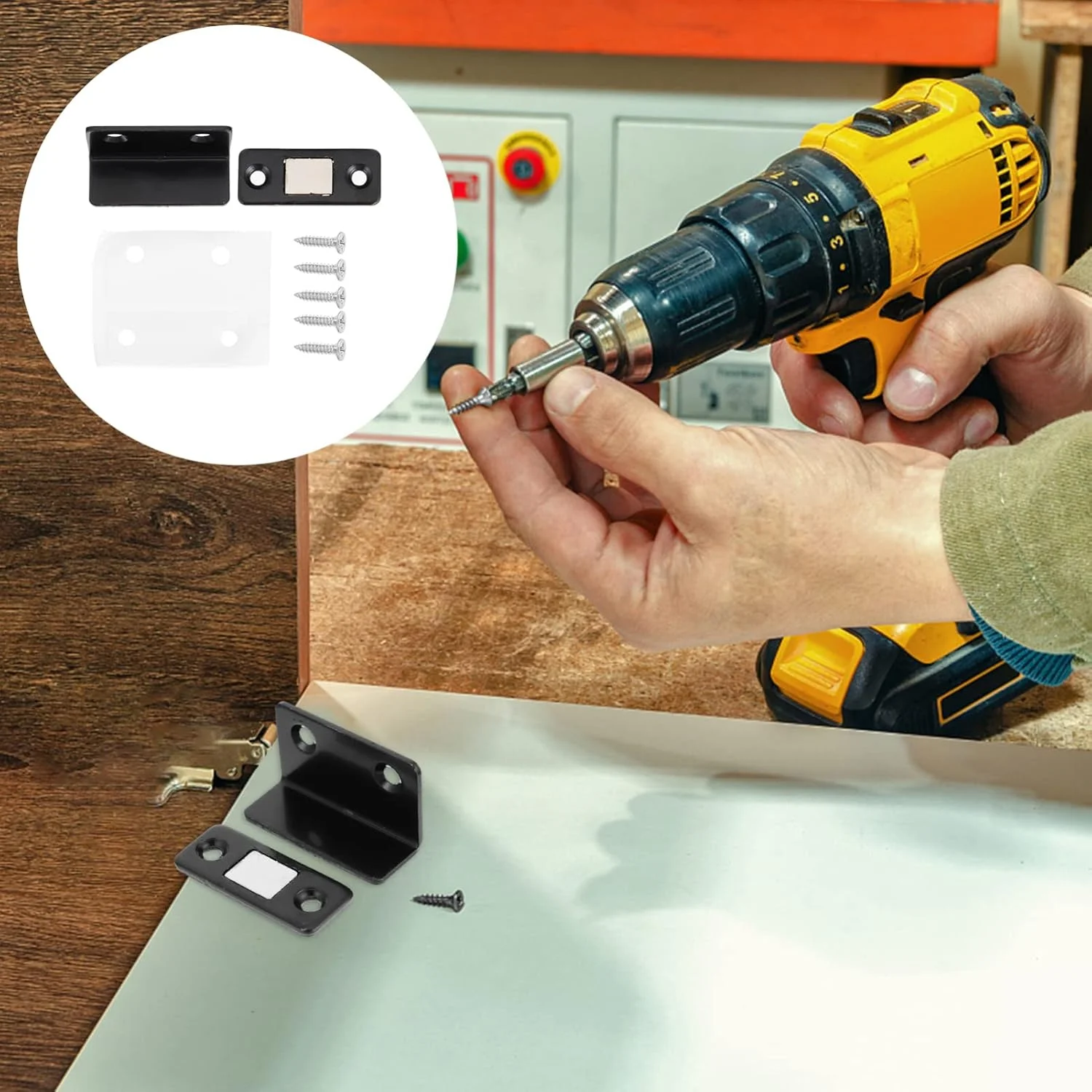 مگنت های مشکی شکل سخت افزار آشپزخانه استیل ضد زنگ کابینت توقف گیره ال فولادی کشو برای گرفتن مگنت بستن درب کابینت مبلمان استاپر ال شکل