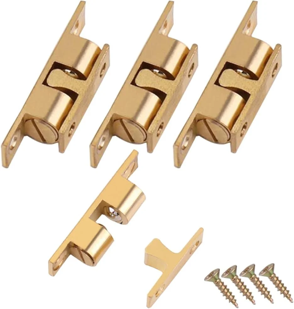 قفل توپی دوگانه فنری Glrovazas، 4 عدد اتصالات سخت افزاری برنجی جامد با پیچ برای کابینت، کمد و درب مبلمان، روکش کروم (70 میلی متر)