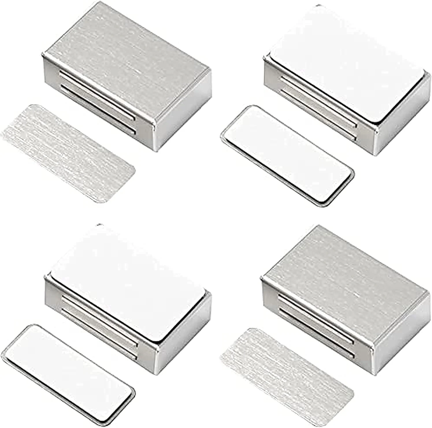 مگنت درب کابینت Elvyagod، مگنت های قوی کشو، مگنت کابینت آشپزخانه، قفل مغناطیسی استیل ضد زنگ برای کابینت، کشو (بسته 4 عددی)