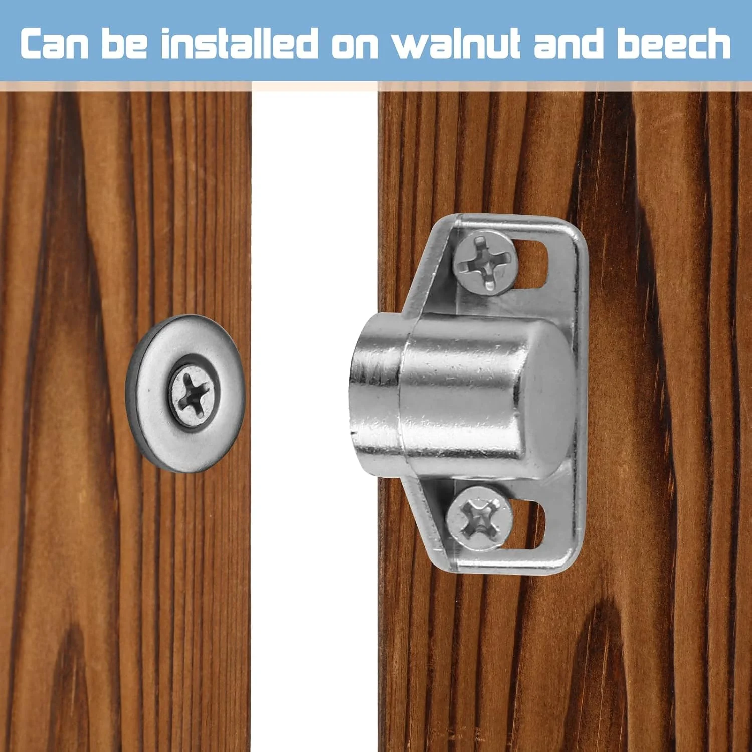 قفل مگنتی درب کابینت Excefore با آهنربا برای بستن درب کابینت، قفل مگنتی کابینت برای بستن درب کمد آشپزخانه، 4 عدد رنگ نقره ای