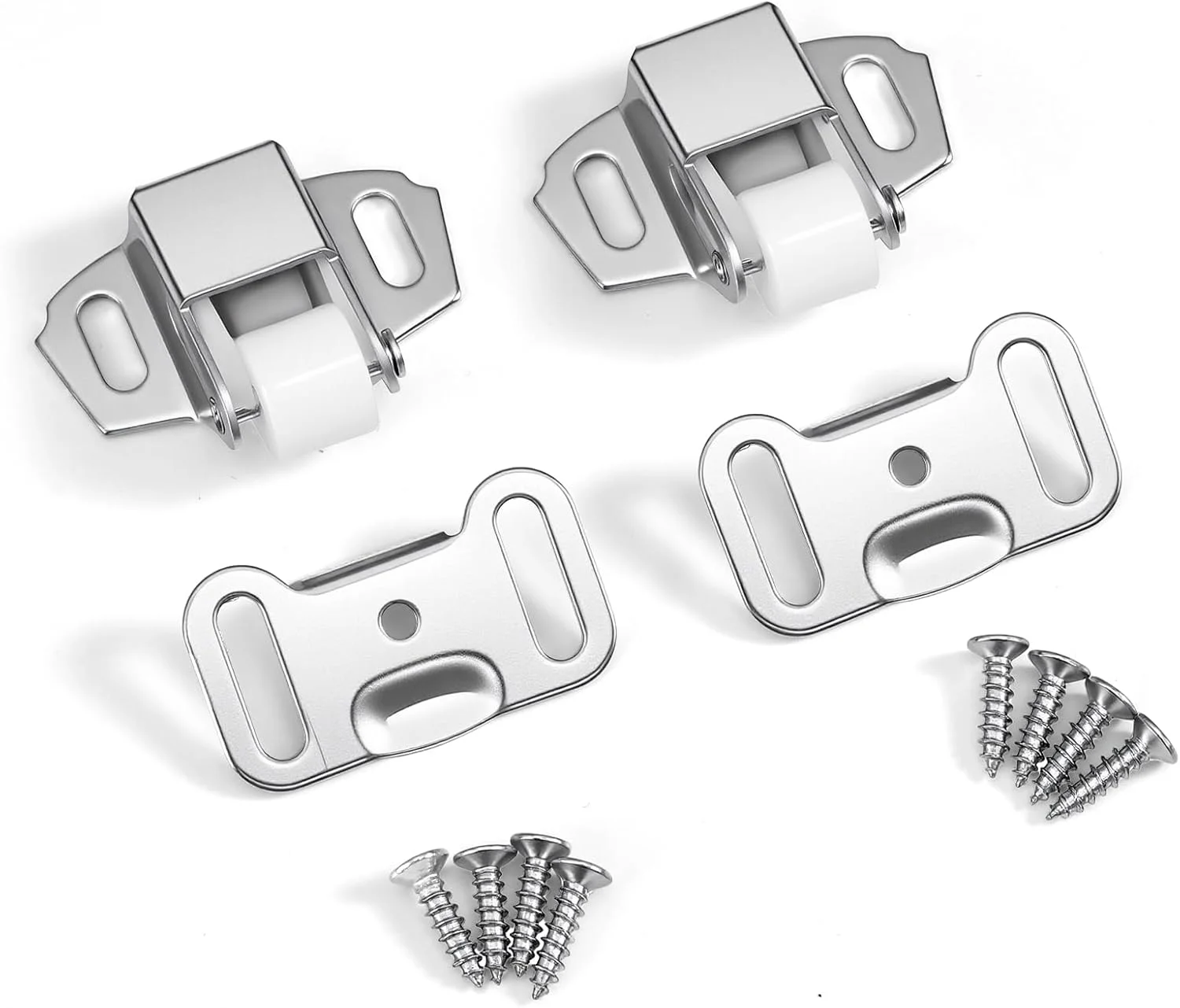 مجموعه قفل غلتکی درب صندوق پستی MBAIYO شامل دو عدد با پیچ، قفل فنری چرخ غلتکی سنگین برای درب کابینت، کمد، درب RV و قفل صندوق پستی