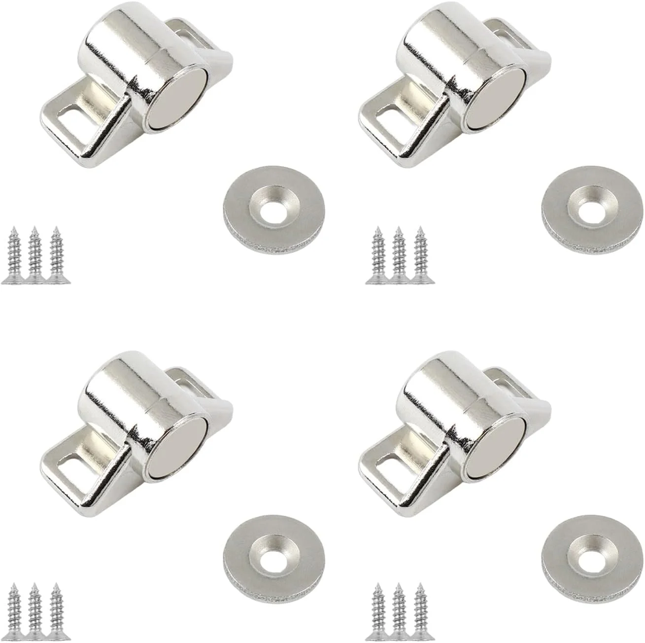 4 عدد قفل درب کابینت ضد زنگ با استاپر قوی برای بستن درب کمد، یراق آلات مبلمان منزل، استاپر بادوام کمد