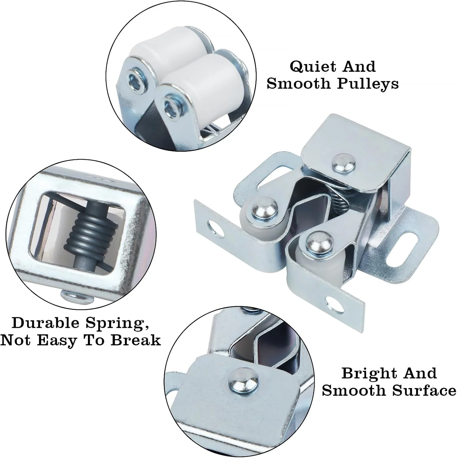 زبانه قفل دو غلتکی درب کابینت QMLING: بسته 25 عددی قفل غلتکی کابینت با پیچ، قفل درب برای درب های کابینت و کمد