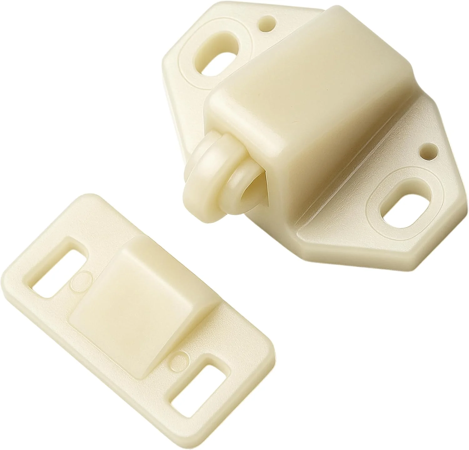 توپک درب کابینت قایق سفید دریایی - قفل غلتکی صفحه پشتی فنری، بست پلاستیکی، یراق آلات کابینت و مبلمان، قفل دوبل درب های داخلی، بست کوچک سر پیکان