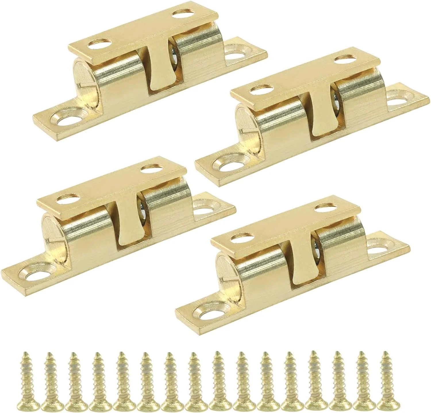 بسته چهارتایی قفل غلتکی توپی دوبل هوردیون، قفل درب کابینت برنجی جامد 40 میلی متری قابل تنظیم برای مبلمان کشوهای کمد کابینت