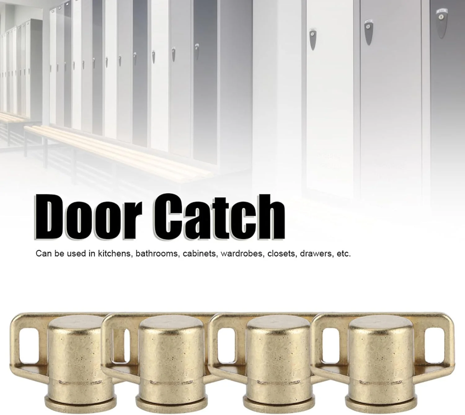 4 عدد بست مغناطیسی درب، جنس آلیاژ روی عتیقه، اتصالات سخت افزاری، مناسب کابینت، کمد، کشو، لوازم جانبی با مواد با سختی بالا برای مبلمان آشپزخانه و حمام (طلایی)