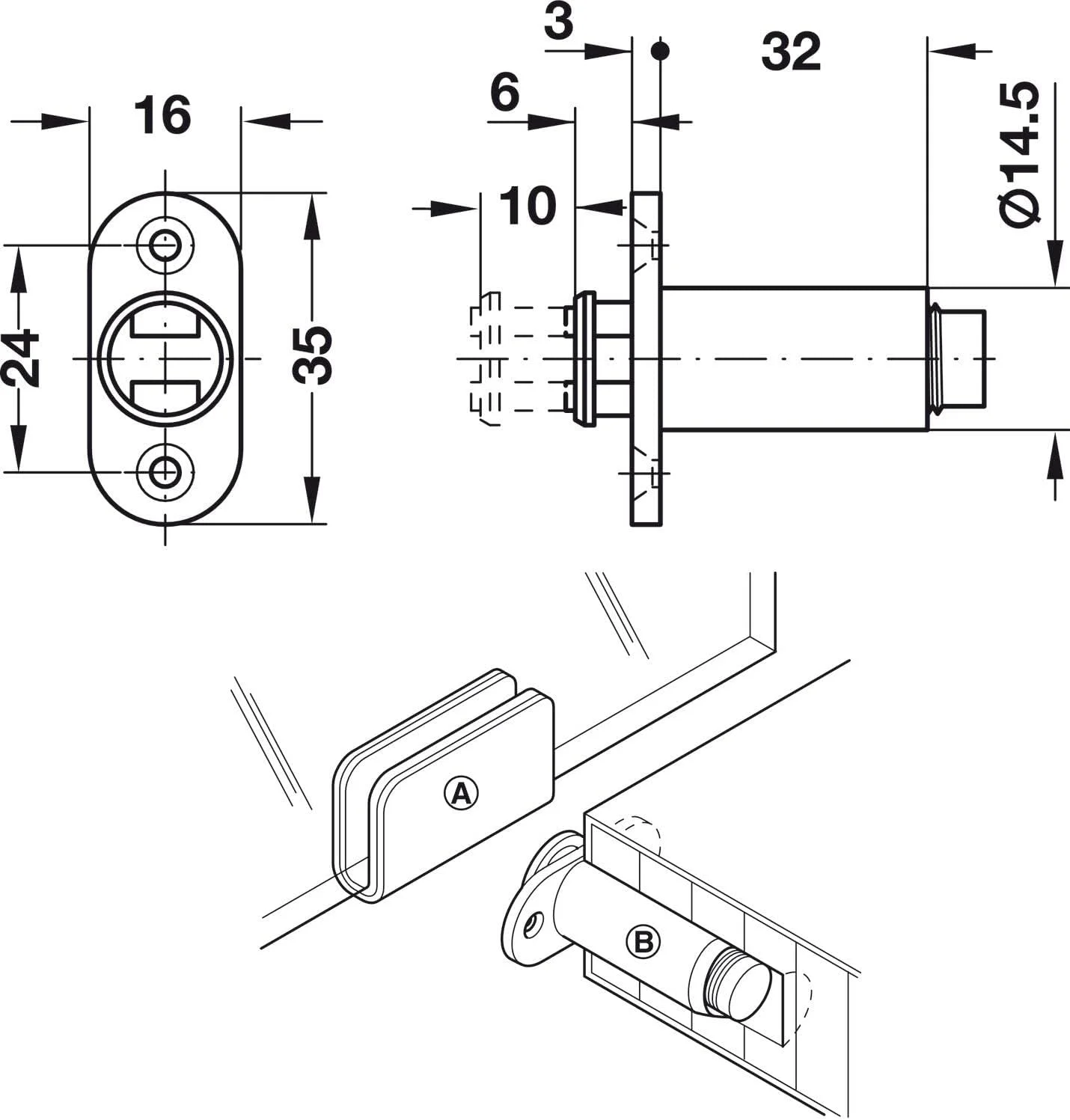 سایکلینگ کالرز 2 عدد مگنت قوی مشکی درب، مگنت مبلمان، بست مغناطیسی، درب کابینت مبلمان، قفل درب
