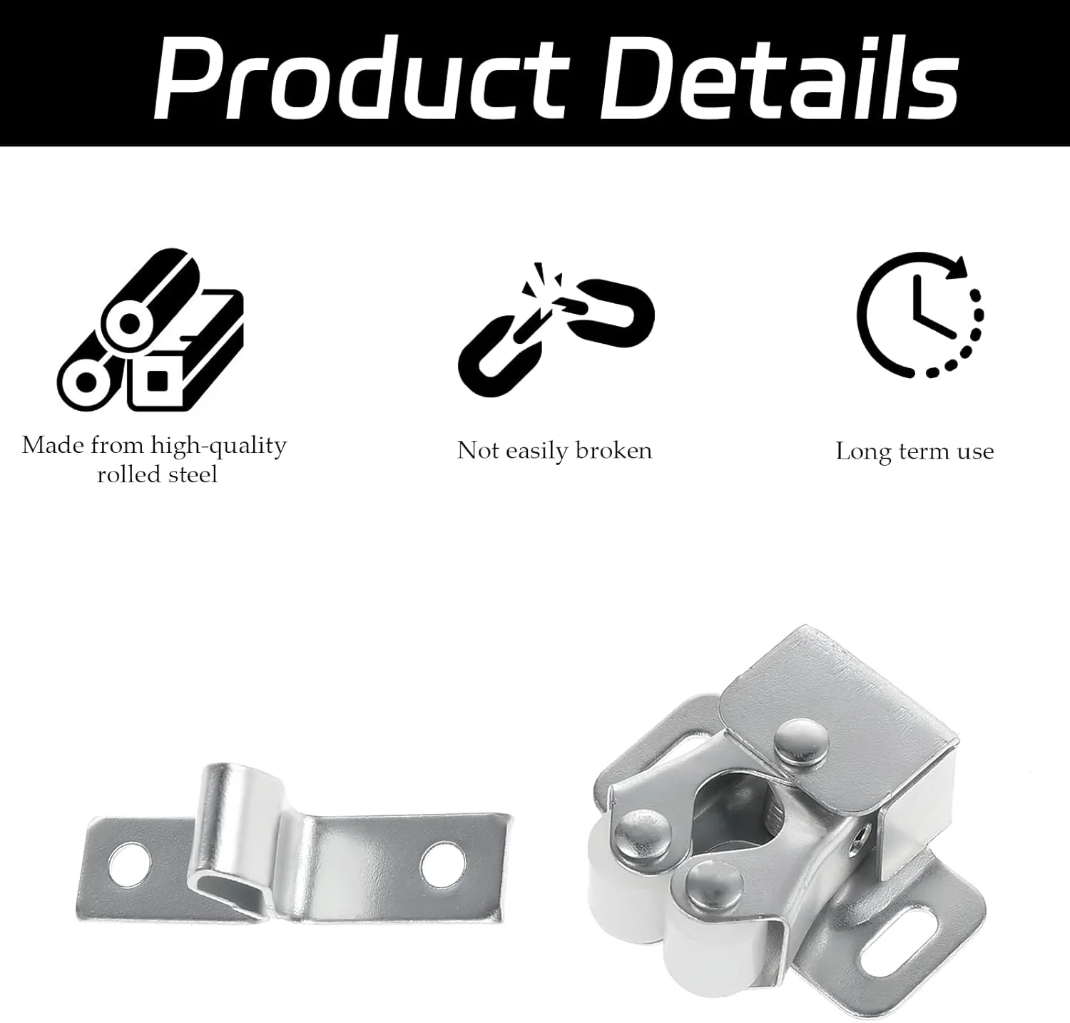 گیره درب کابینت 6 عددی، سخت افزار قفل غلتکی قوی، قفل درب غلتکی دوتایی با پیچ، برای کابینت آشپزخانه، کمد لباس، مبلمان منزل (نقره ای) گیره درب کابینت 6 عددی، سخت افزار قفل غلتکی قوی، قفل درب غلتکی دوتایی با پیچ، برای کابینت آشپزخانه، کمد لباس، مبلمان منزل (نقره ای)