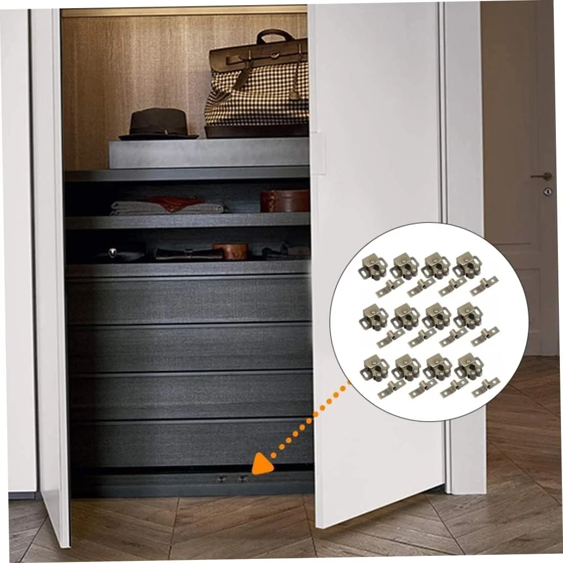 قفل درب، قفل درب، قفل دو غلتکی قوی برای درب کابینت کمد با پیچ، قفل دو غلتکی درب کابینت برای مبلمان منزل، درب