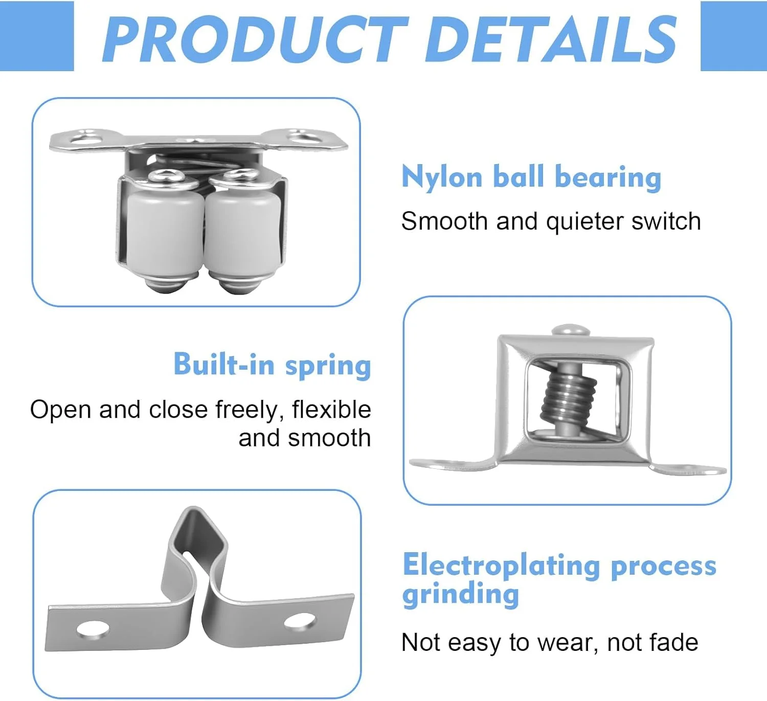 10 عدد قفل دو غلتکی درب، قفل دو غلتکی کمد، سخت افزار قفل درب کاروان، قفل درب کابینت کمد لباس با 40 پیچ روکش روی برای مبلمان کمد لباس (برنز عتیقه)