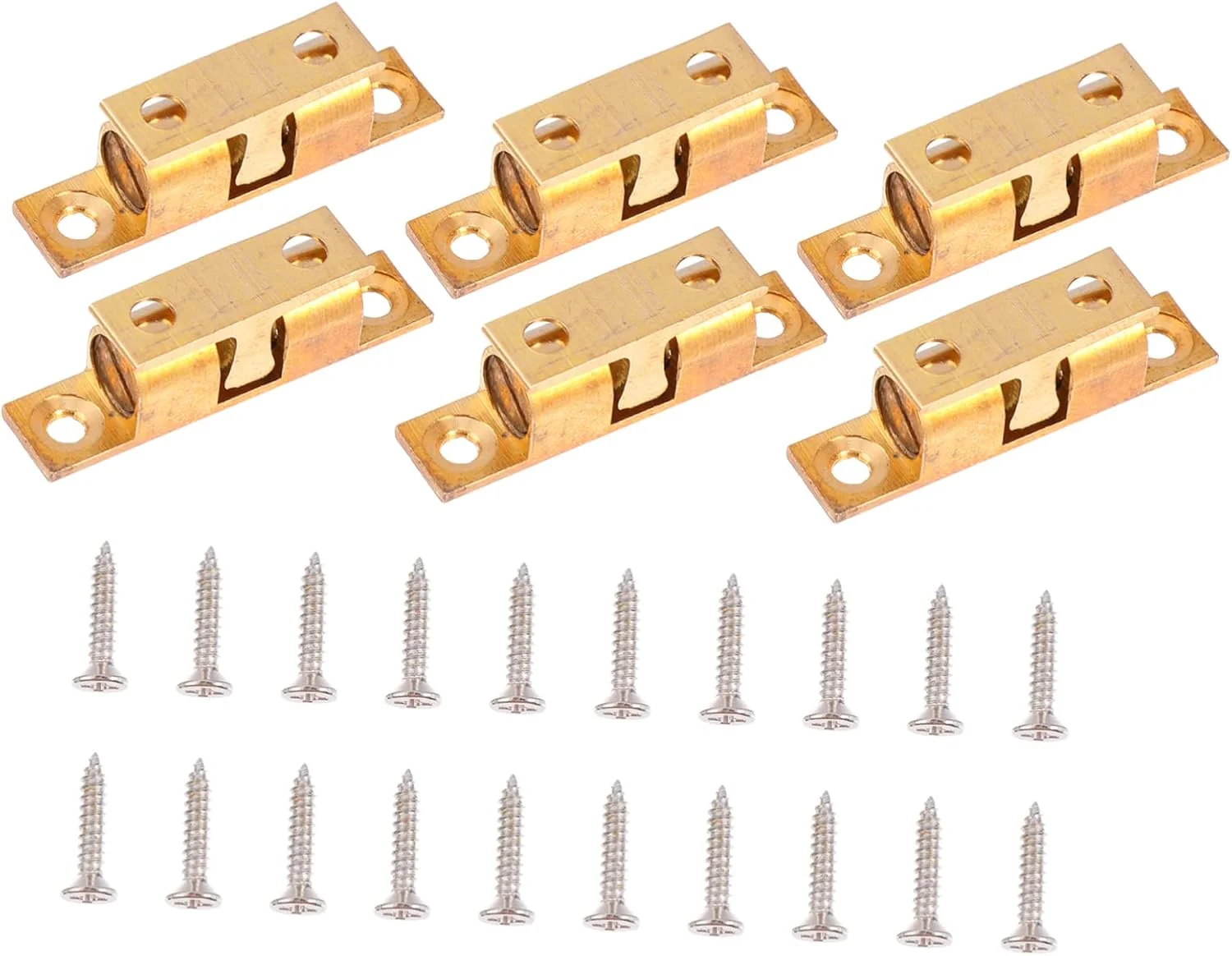 10 عدد قفل فنری درب کابینت، لوازم جانبی جواهرات، قفل دوبل کابینت، گیره درب، قطعات گیره درب مبلمان، گیره های درب، گیره دوبل غلطکی، کمد مسی طلایی