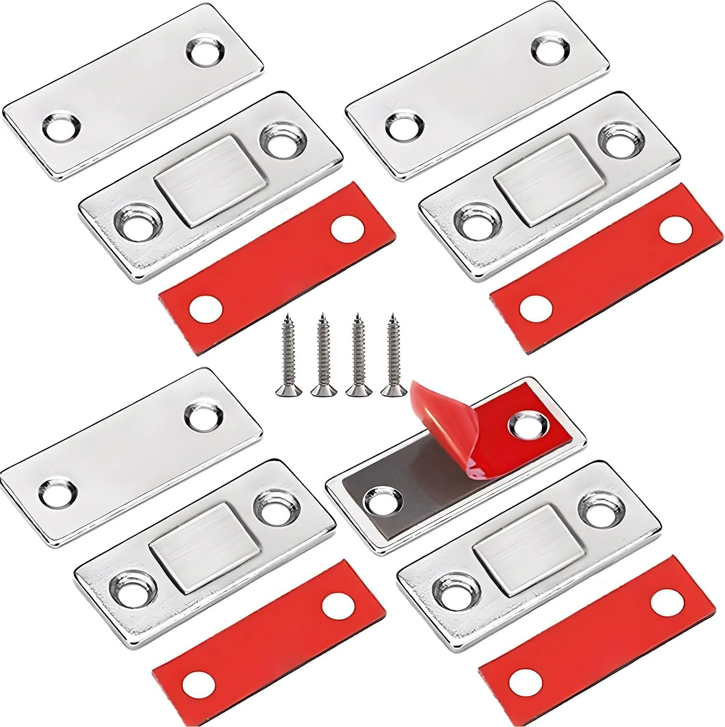 مگنت کابینت VOARGE، مگنت فوق العاده نازک درب کابینت، بست مغناطیسی درب کابینت برای بستن درب، مگنت مبلمان درب مغناطیسی کابینت آشپزخانه، قفل مغناطیسی