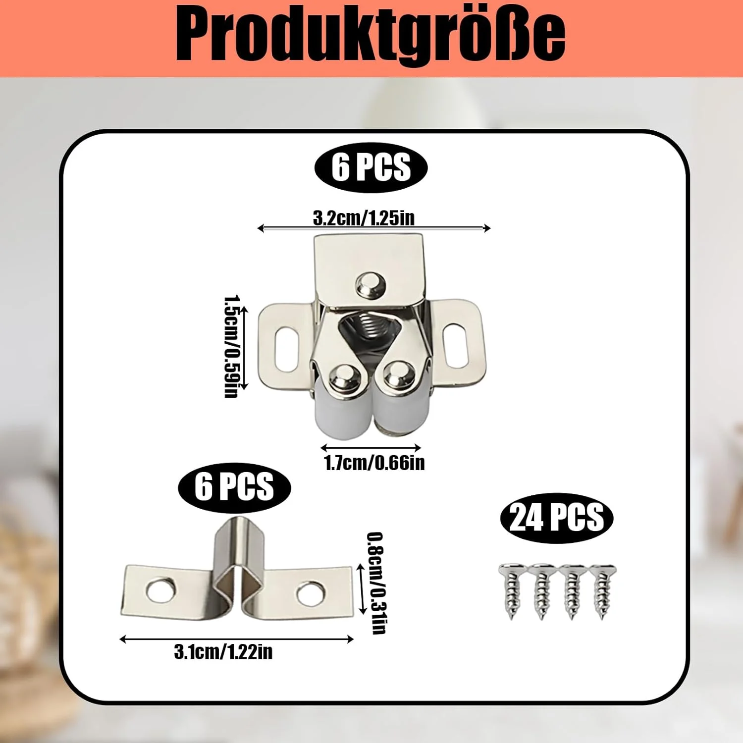 گیره درب برای درب کابینت، 6 عدد با 24 پیچ، گیره مبلمان برای درب کابینت و درب پاسیو، قفل درب برای لوازم جانبی کابینت، مناسب برای نصب در منزل گیره درب برای درب کابینت، 6 عدد با 24 پیچ، گیره مبلمان برای درب کابینت و درب پاسیو، قفل درب برای لوازم جانبی کابینت، مناسب برای نصب در منزل