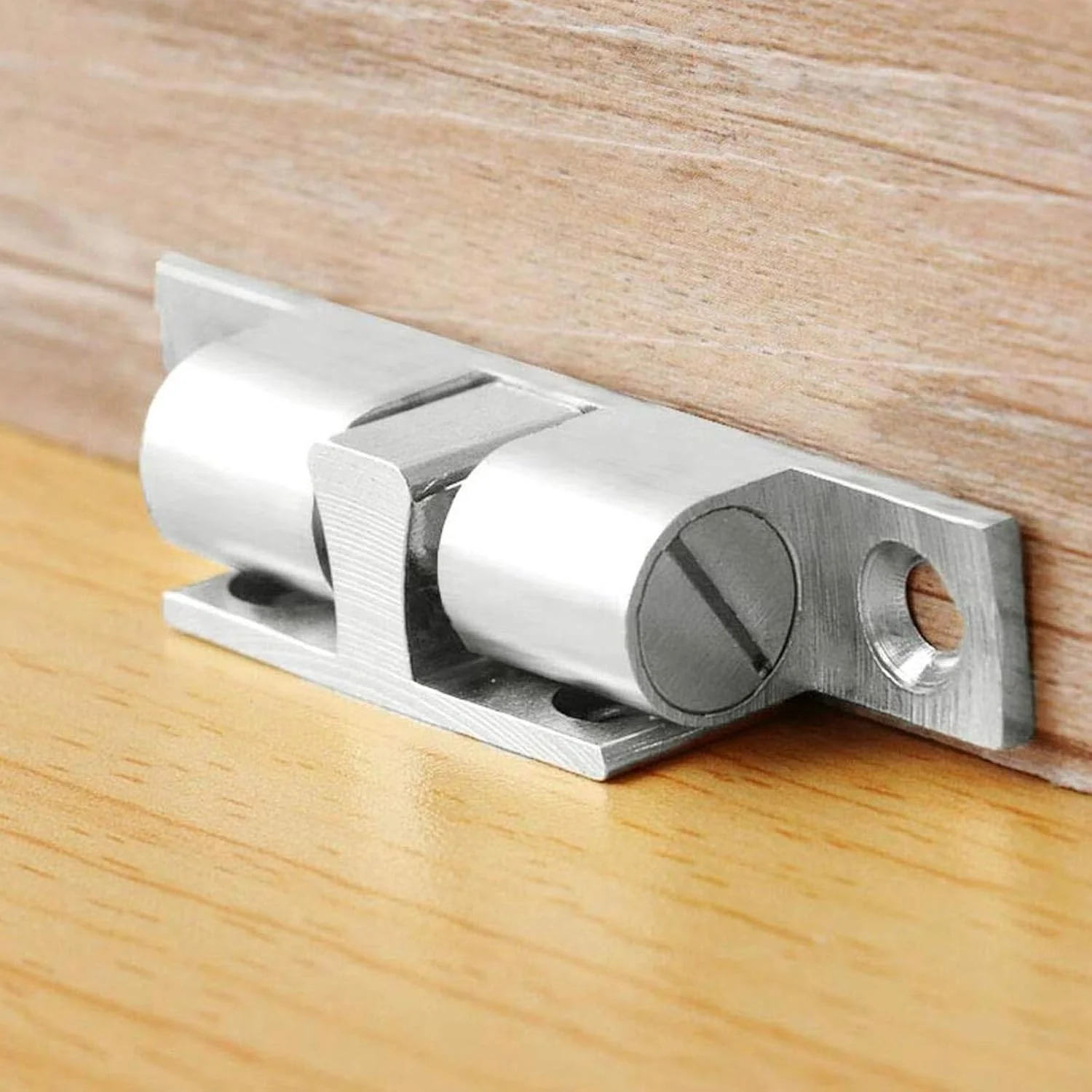 گیره توپی درب کابینت برنجی 6 عددی، قفل فشاری درب کمد، مناسب برای درب کمد، درب های داخلی، جاکفشی (نقره ای)