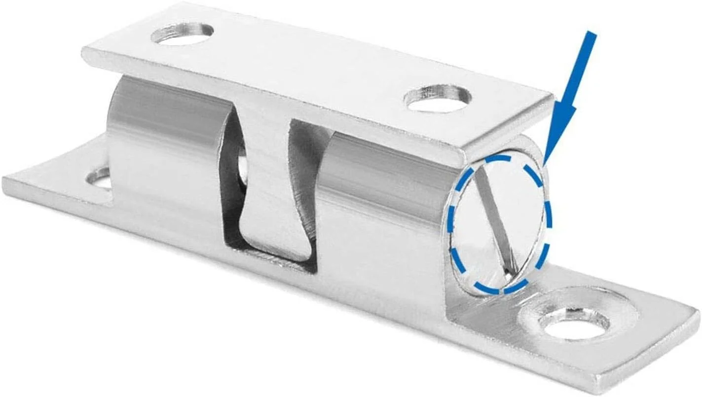 گیره توپی درب کابینت برنجی 6 عددی، قفل فشاری درب کمد، مناسب برای درب کمد، درب های داخلی، جاکفشی (نقره ای)