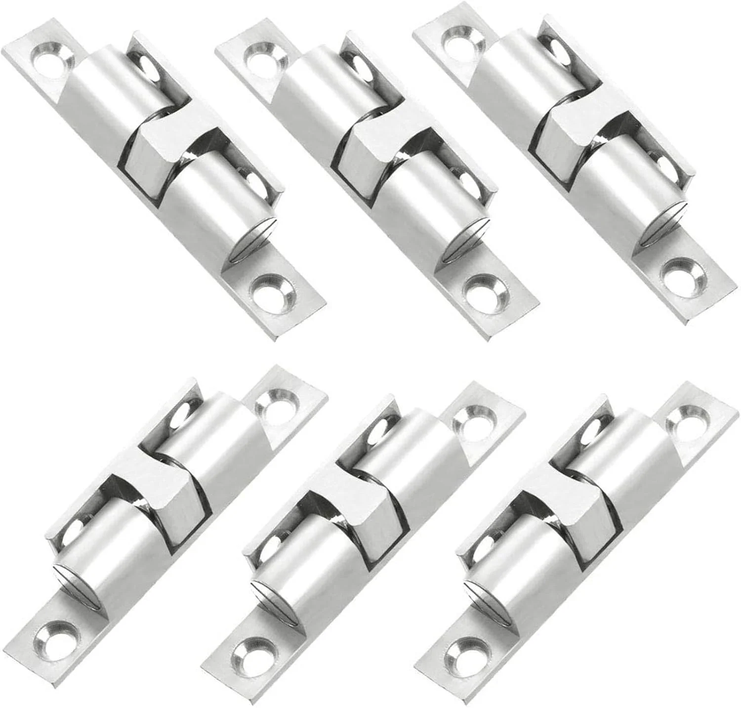 6 عدد قفل توپی کابینت برنجی، قفل فشاری درب کمد، قفل مبلمان برای قفل کمد، درب های داخلی، جاکفشی (نقره ای)