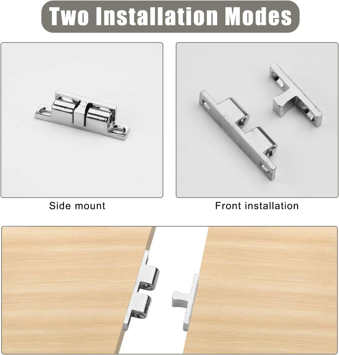 ست 6 عددی قفل توپی کابینت برنجی درب کمد نقره ای، قفل فشاری سنگین برای کمد، کمد دیواری، درب های داخلی، قفل قابل تنظیم مبلمان برای استفاده در آشپزخانه، حمام، اتاق خواب