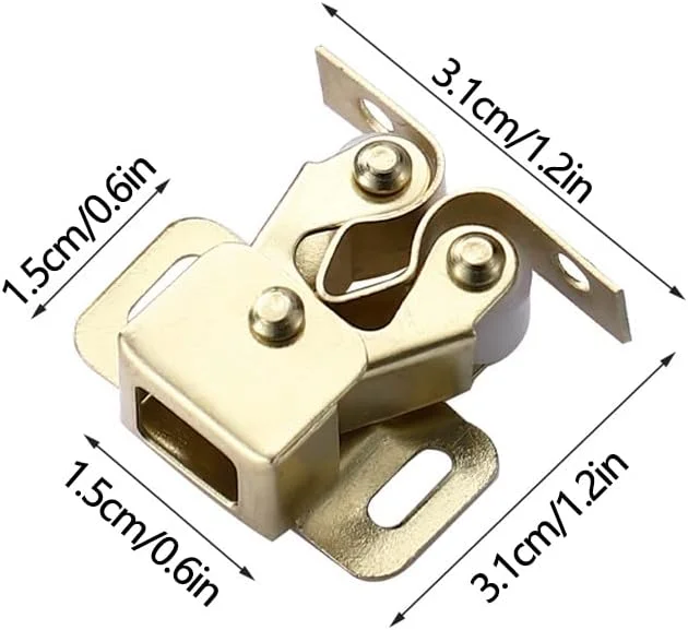 BE-TOOL 10 عدد قفل درب، قفل دو غلتکی کابینت، قفل درب برای کمد مبلمان (برنزی) BE-TOOL 10 عدد قفل درب، قفل دو غلتکی کابینت، قفل درب برای کمد مبلمان (برنزی)