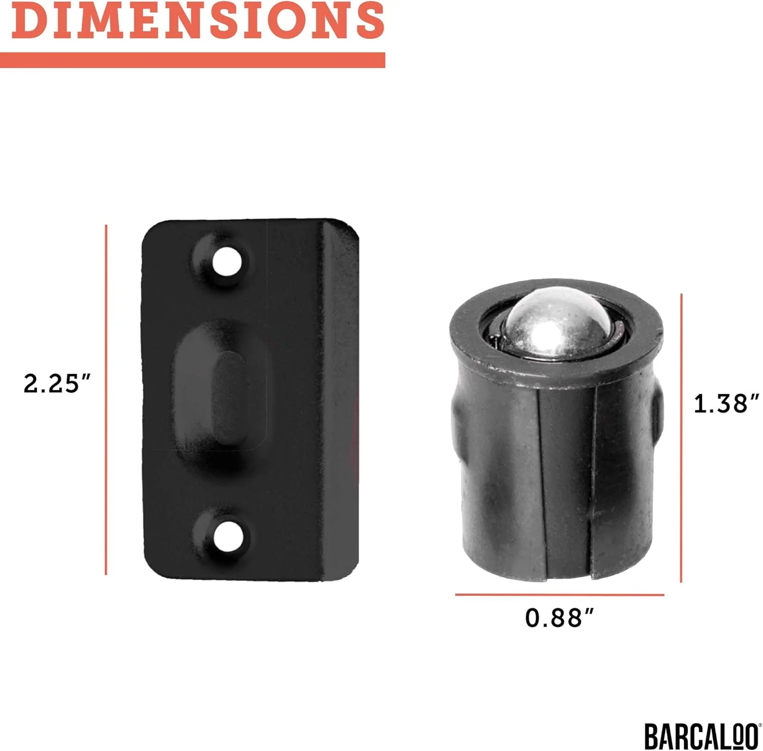 سخت افزار توپی درب بارکالو برای کمد یا کابینت، بسته 2 عددی مشکی