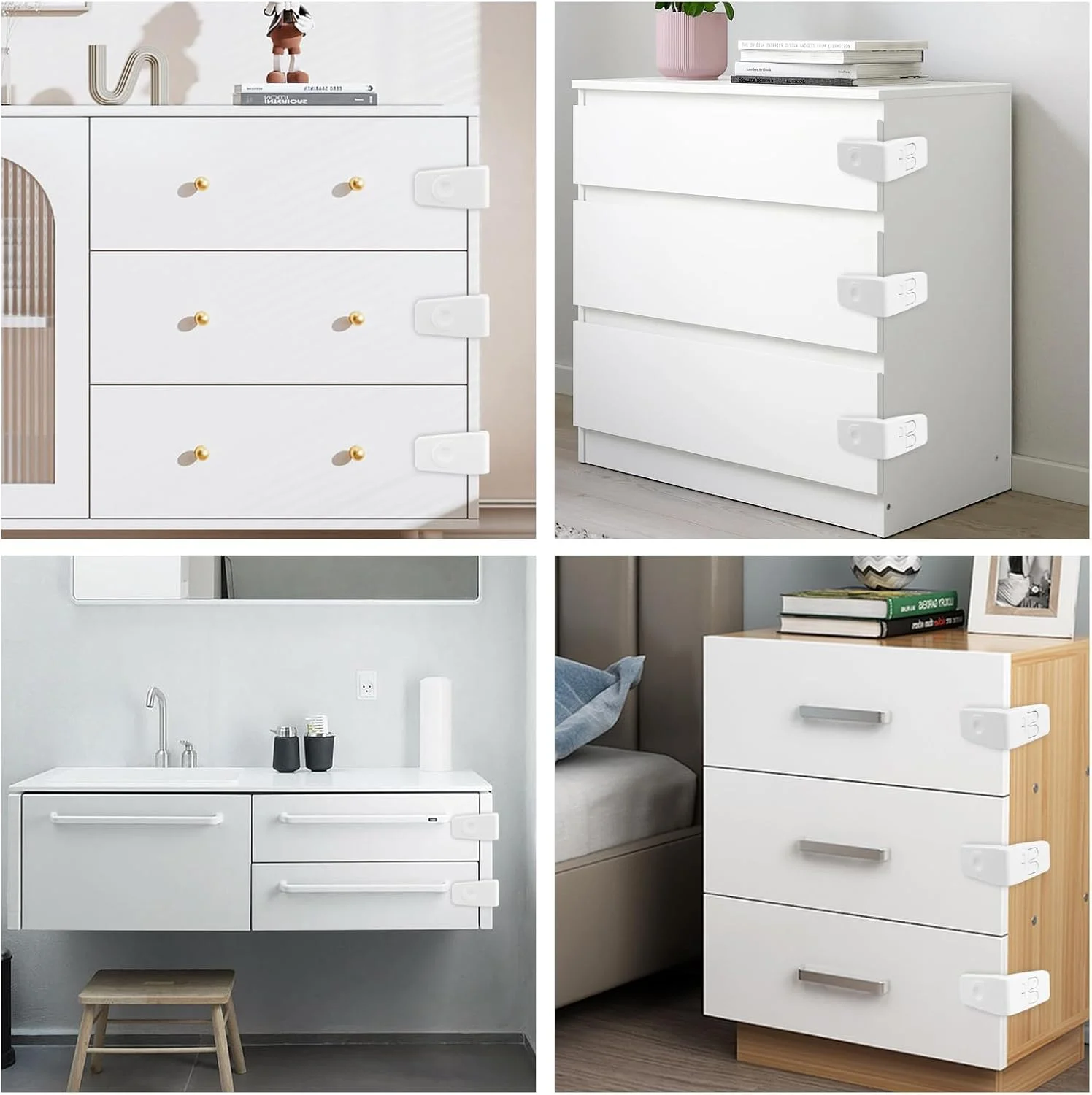 قفل کابینت کودک آزون، 4 عدد قفل ایمن کشو، قفل کشو زاویه دار ضد کودک، قفل ایمنی کودک برای کابینت، قفل گوشه ای ضد کودک دکمه دوتایی با چسب قوی برای کابینت قفل کابینت کودک آزون، 4 عدد قفل ایمن کشو، قفل کشو زاویه دار ضد کودک، قفل ایمنی کودک برای کابینت، قفل گوشه ای ضد کودک دکمه دوتایی با چسب قوی برای کابینت