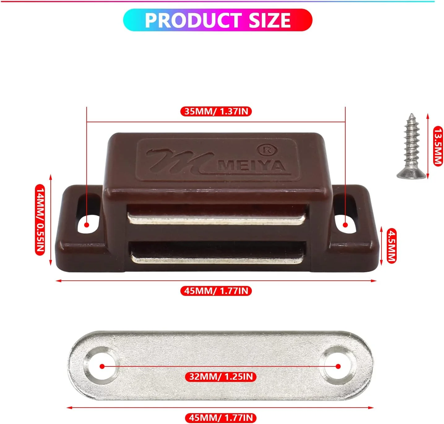 بسته 12 عددی مگنت کابینت BDS-HOME با قدرت 15 پوند، قفل مغناطیسی درب برای درب کمد آشپزخانه، درب حمام، کمد لباس، کشو و کرکره با پیچ های نصب (قهوه ای) بسته 12 عددی مگنت کابینت BDS-HOME با قدرت 15 پوند، قفل مغناطیسی درب برای درب کمد آشپزخانه، درب حمام، کمد لباس، کشو و کرکره با پیچ های نصب (قهوه ای)