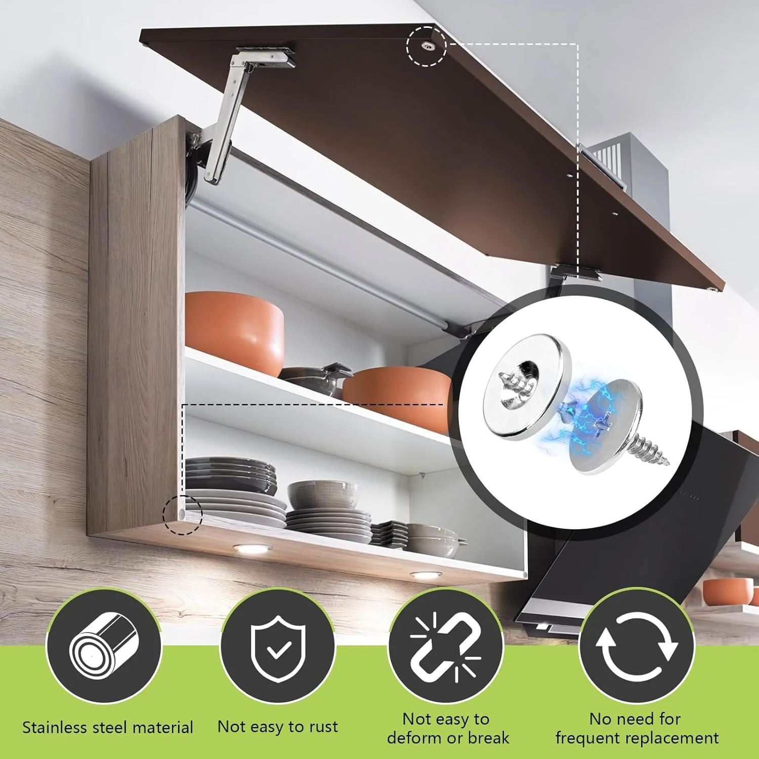 قفل مگنتی درب کابینت Azonee، بست مگنتی قوی برای درب کشو و کمد آشپزخانه - بسته 5 عددی قفل مگنتی درب کابینت Azonee، بست مگنتی قوی برای درب کشو و کمد آشپزخانه - بسته 5 عددی