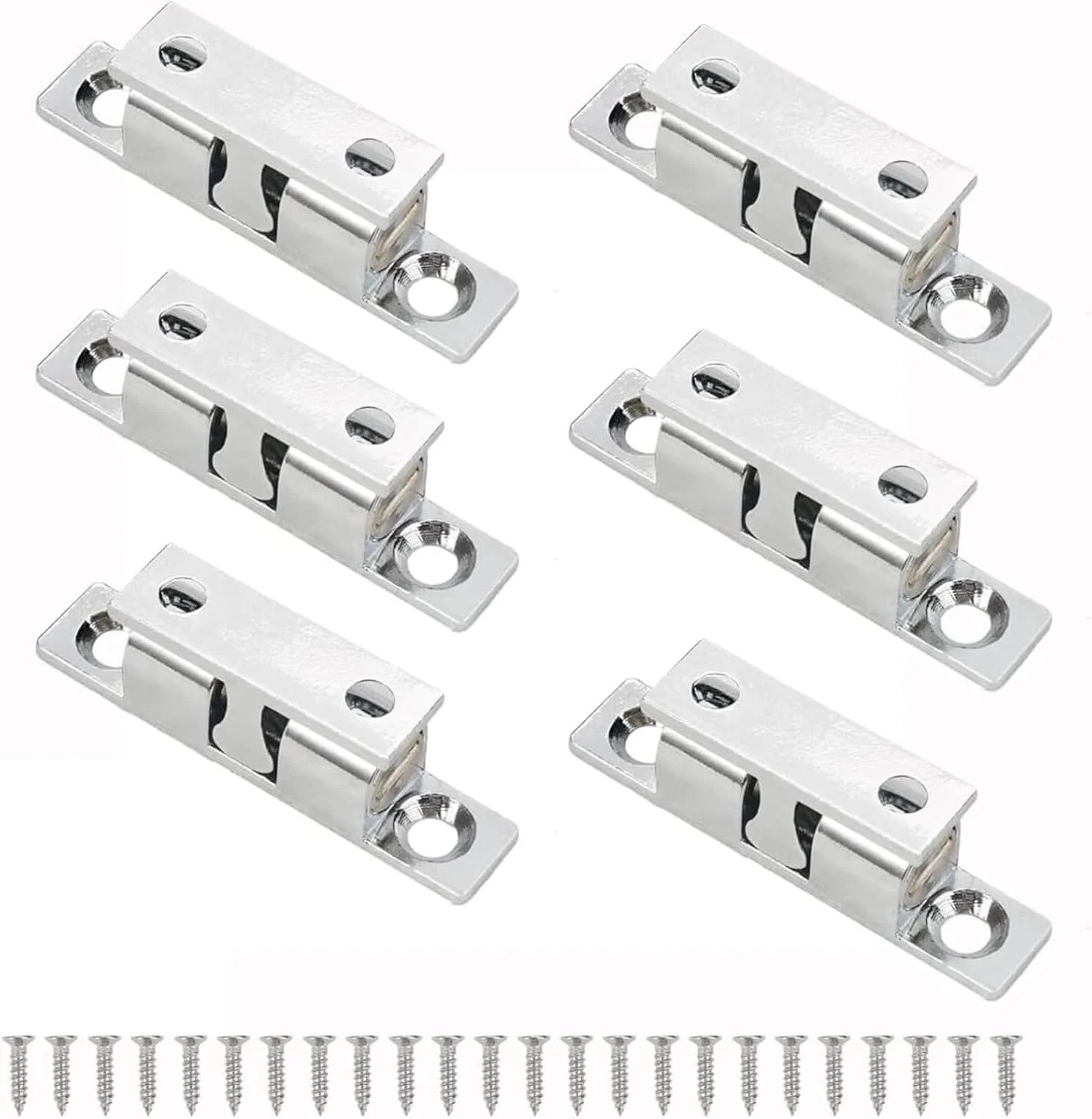 بسته 6 عددی قفل توپی آنهور 49 میلی متری قابل تنظیم، قفل دو توپی درب کابینت به همراه پیچ برای کمد لباس، کابینت آشپزخانه، مبلمان، نقره ای بسته 6 عددی قفل توپی آنهور 49 میلی متری قابل تنظیم، قفل دو توپی درب کابینت به همراه پیچ برای کمد لباس، کابینت آشپزخانه، مبلمان، نقره ای