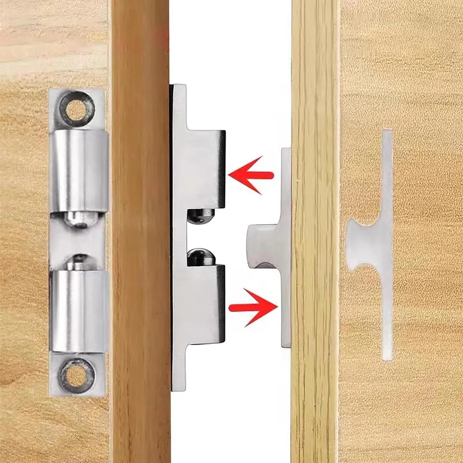 بسته 6 عددی قفل توپی آنهور 49 میلی متری قابل تنظیم، قفل دو توپی درب کابینت به همراه پیچ ​​برای کمد لباس، کابینت آشپزخانه، مبلمان، نقره ای