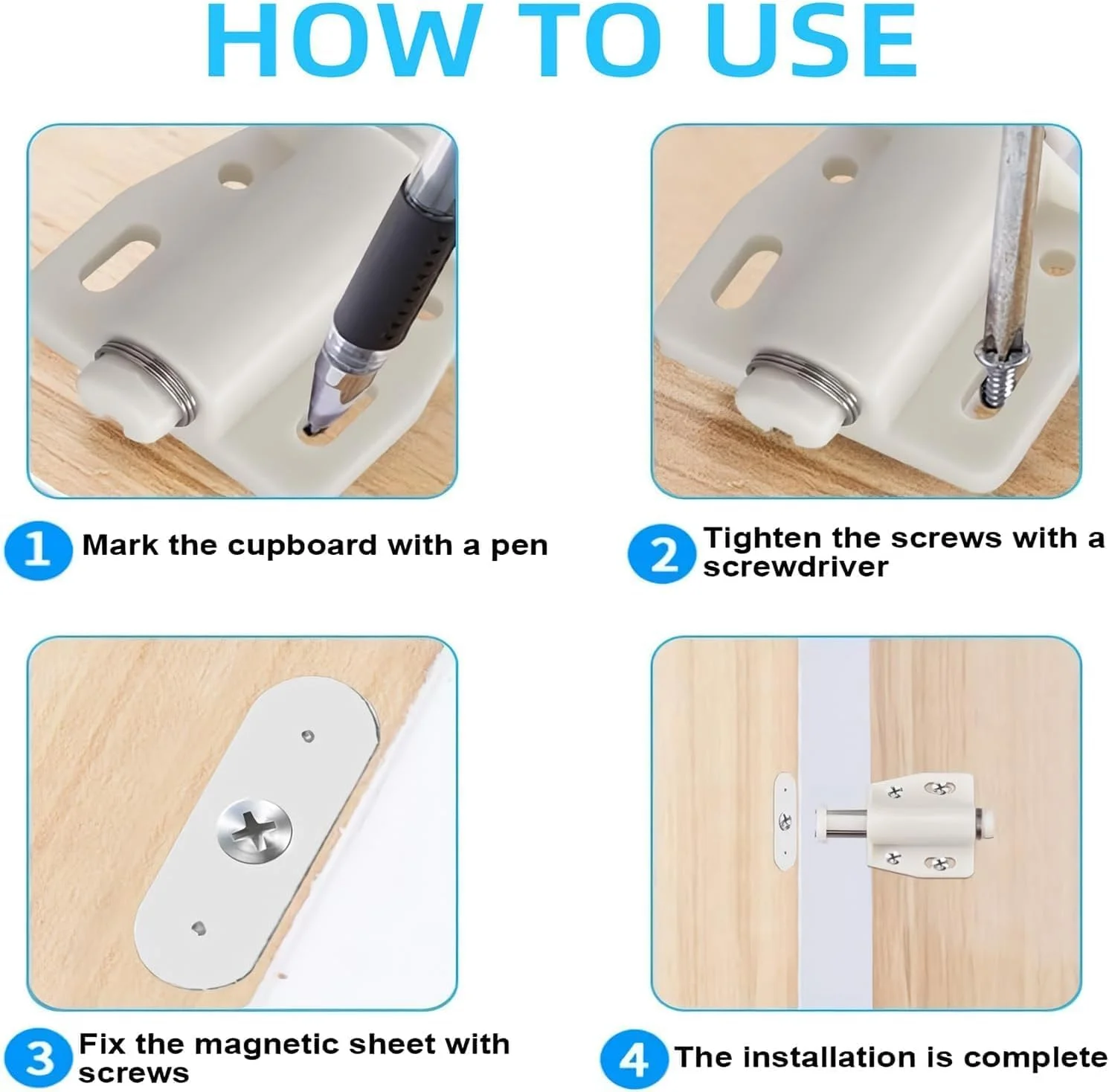 مگنت درب آپوتوئه، بسته 6 عددی مگنت لمسی قوی برای بالای درب، بستن کابینت با فشار برای باز کردن با پایه پلاستیکی بادوام، ایده آل برای سازماندهی کشو، کمد، حمام و آشپزخانه مگنت درب آپوتوئه، بسته 6 عددی مگنت لمسی قوی برای بالای درب، بستن کابینت با فشار برای باز کردن با پایه پلاستیکی بادوام، ایده آل برای سازماندهی کشو، کمد، حمام و آشپزخانه