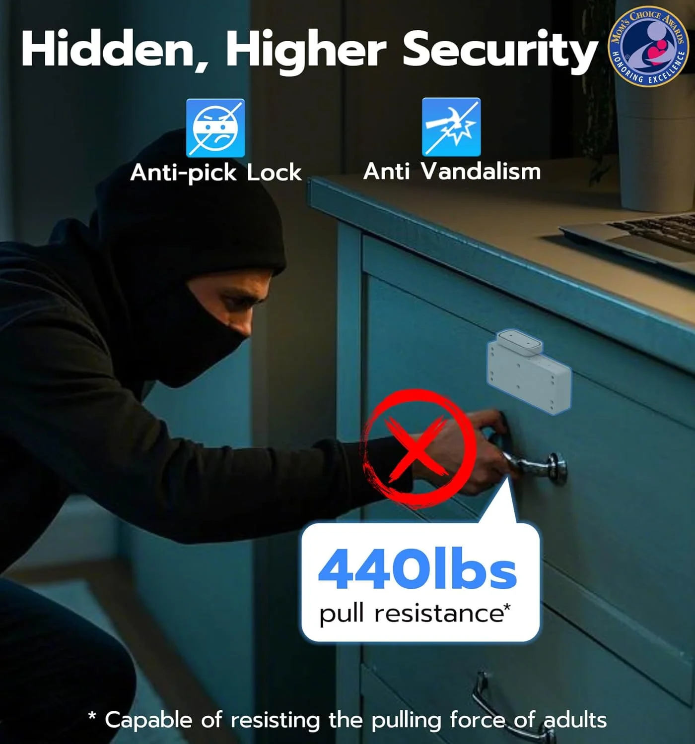 قفل هوشمند کابینت Anweller، قفل کشوی الکترونیکی دیجیتال RFID بلوتوثی مغناطیسی بدون کلید مخفی بدون نیاز به سوراخکاری برای ایمنی کودک، کمد، قفسه مشروبات الکلی و کابینت پرونده (سفید)