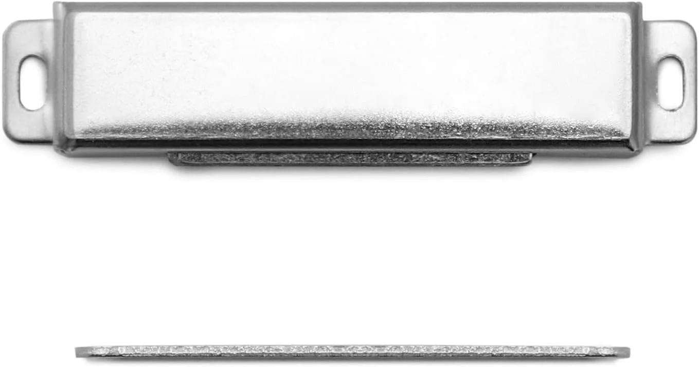 QWORK بسته 2 عددی قفل مغناطیسی تمام فلزی، نیروی نگهداری 18 کیلوگرم، بست مغناطیسی مطمئن برای مبلمان، کابینت