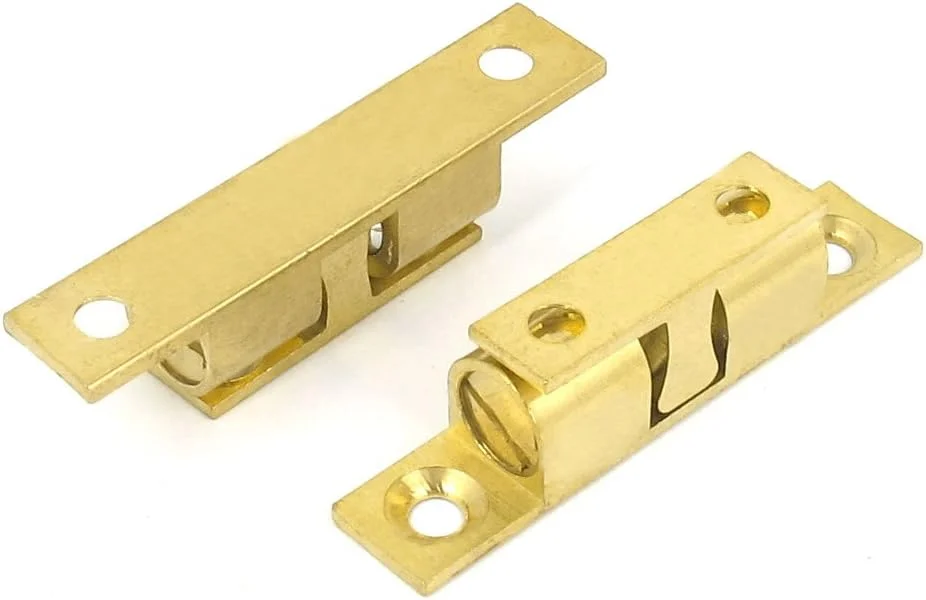 Aexit سخت افزار مبلمان (سخت افزار خانگی) درب کابینت فلزی دو توپی قفل سخت افزاری ابزار 50 میلی متر طول طلایی (26ry76qf195) رنگ 2 عدد