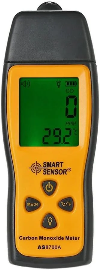دستگاه سنجش مونوکسید کربن GANERIC AS8700A، سنسور هوشمند CO، آنالایزر 1000ppm CO، ردیاب نشت دیجیتال CO، ردیاب مونوکسید کربن دستی