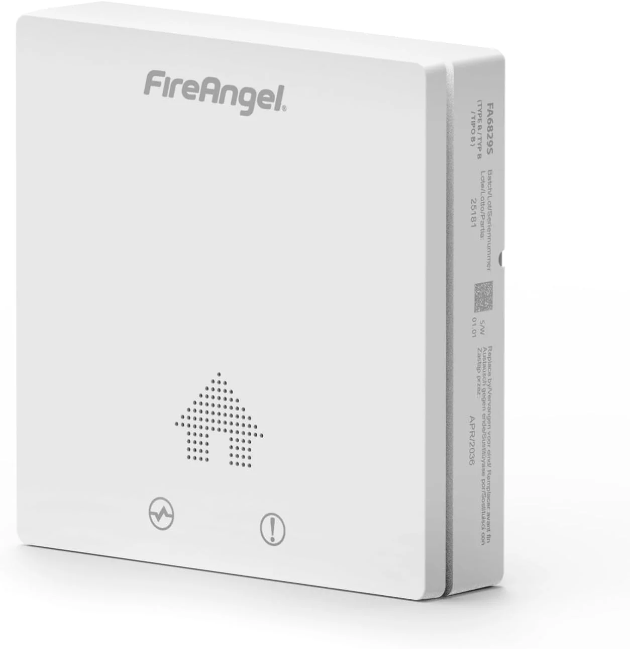 آشکارساز مونوکسید کربن فوق العاده باریک Fire Angel FA6829S، آلارم CO با عمر 10 ساله، آلارم مونوکسید کربن قابل حمل برای خانه، کاروان، کمپر - سفید