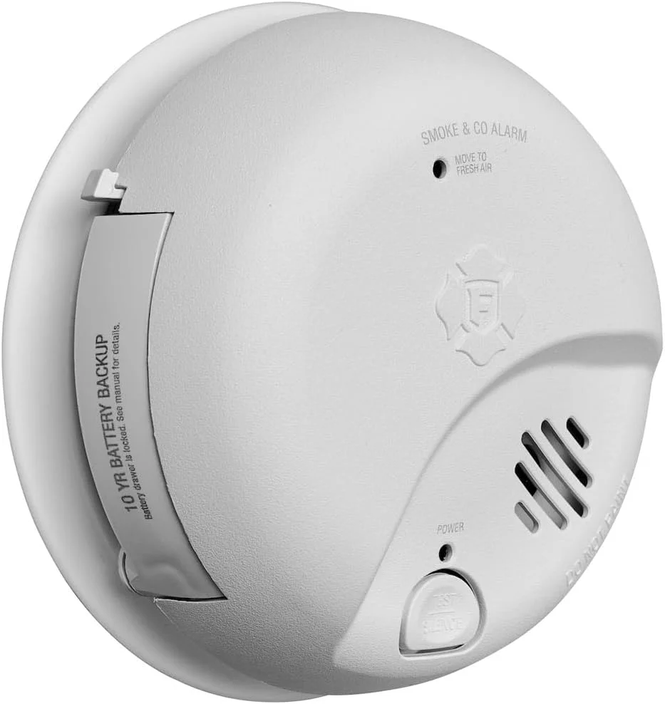 آلارم ترکیبی تشخیص دود و مونوکسید کربن فرست الرت، مدل SMICO105-AC، آلارم دود سیمی با باتری پشتیبان 10 ساله، بسته 6 عددی آلارم ترکیبی تشخیص دود و مونوکسید کربن فرست الرت، مدل SMICO105-AC، آلارم دود سیمی با باتری پشتیبان 10 ساله، بسته 6 عددی