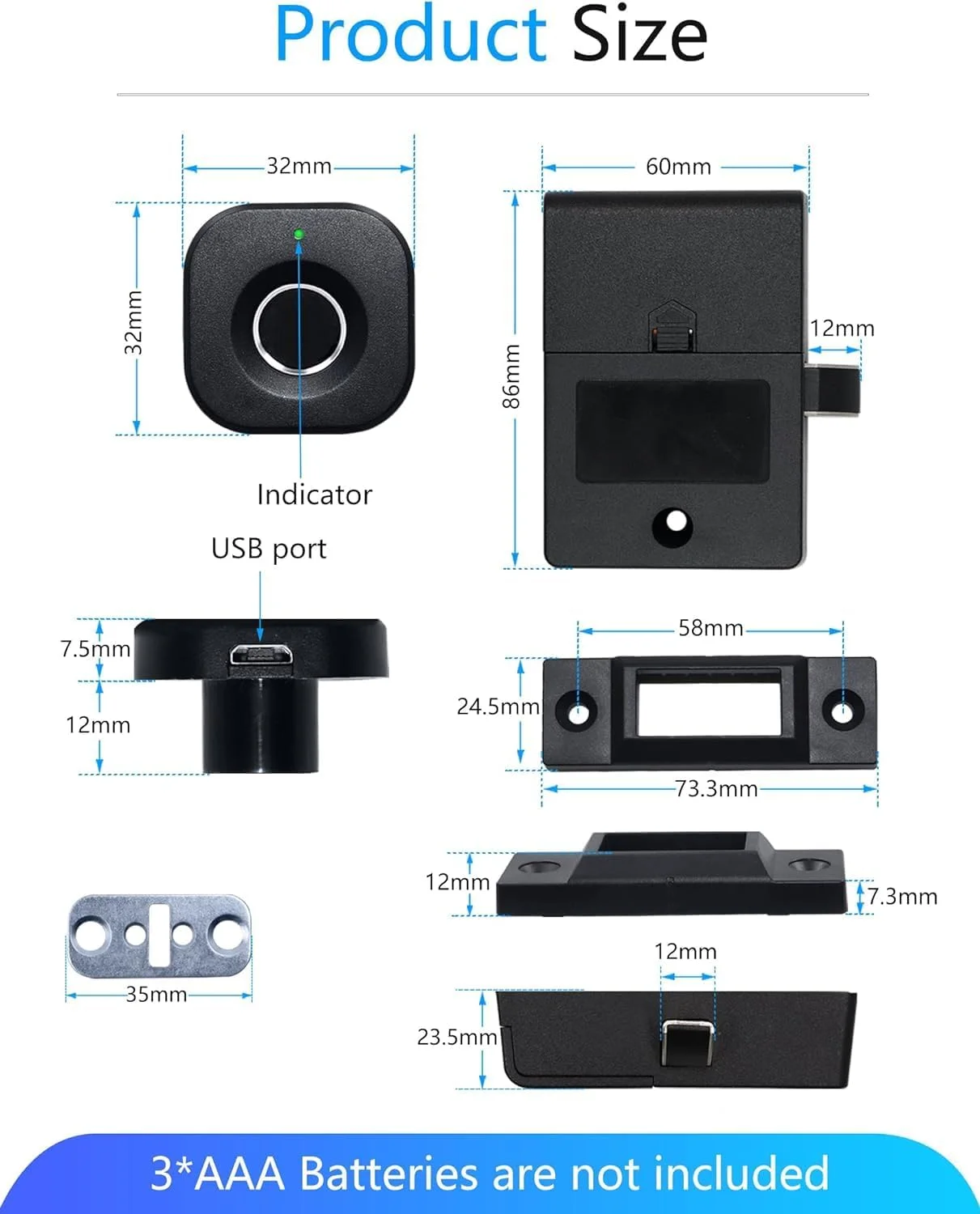قفل اثر انگشتی کابینت Admore، قفل بیومتریک هوشمند کابینت، قفل بدون کلید کشوی فایل مخفی کمد، قفل اثر انگشتی برقی ایمنی کودک، قفل حریم خصوصی مبلمان چوبی برای دفتر کار خانگی قفل اثر انگشتی کابینت Admore، قفل بیومتریک هوشمند کابینت، قفل بدون کلید کشوی فایل مخفی کمد، قفل اثر انگشتی برقی ایمنی کودک، قفل حریم خصوصی مبلمان چوبی برای دفتر کار خانگی
