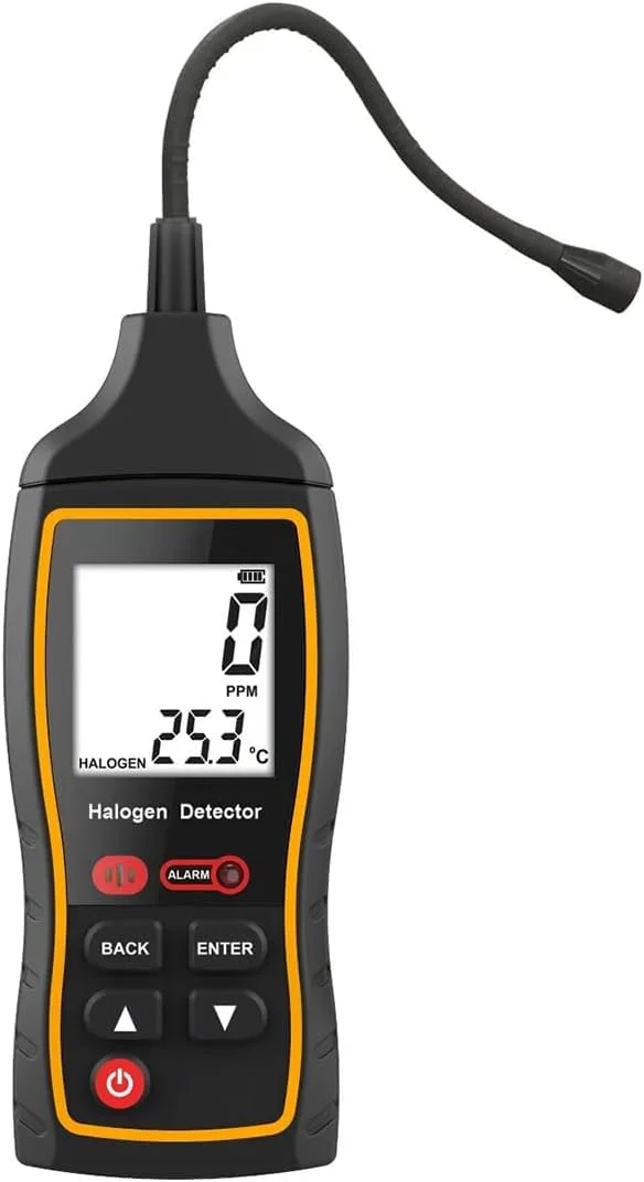 دستگاه تشخیص نشت مبرد - ردیاب پیشرفته HVAC/خودرو و هالوژن با نمایشگر LCD، تشخیص دقیق R22، R32، R134A، ایده آل برای استفاده حرفه ای و خانگی، پاسخ سریع با آلارم صوتی - مشکی دستگاه تشخیص نشت مبرد - ردیاب پیشرفته HVAC/خودرو و هالوژن با نمایشگر LCD، تشخیص دقیق R22، R32، R134A، ایده آل برای استفاده حرفه ای و خانگی، پاسخ سریع با آلارم صوتی - مشکی