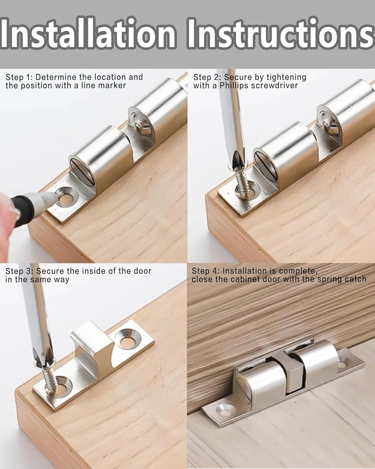 بسته 10 عددی قفل توپی 49 میلی متری قابل تنظیم دو توپی، قفل کابینت به همراه 40 پیچ، قفل مغناطیسی کابینت، قفل مبلمان برای درب پاسیو، کمدهای آشپزخانه، کمد لباس، کشوها بسته 10 عددی قفل توپی 49 میلی متری قابل تنظیم دو توپی، قفل کابینت به همراه 40 پیچ، قفل مغناطیسی کابینت، قفل مبلمان برای درب پاسیو، کمدهای آشپزخانه، کمد لباس، کشوها