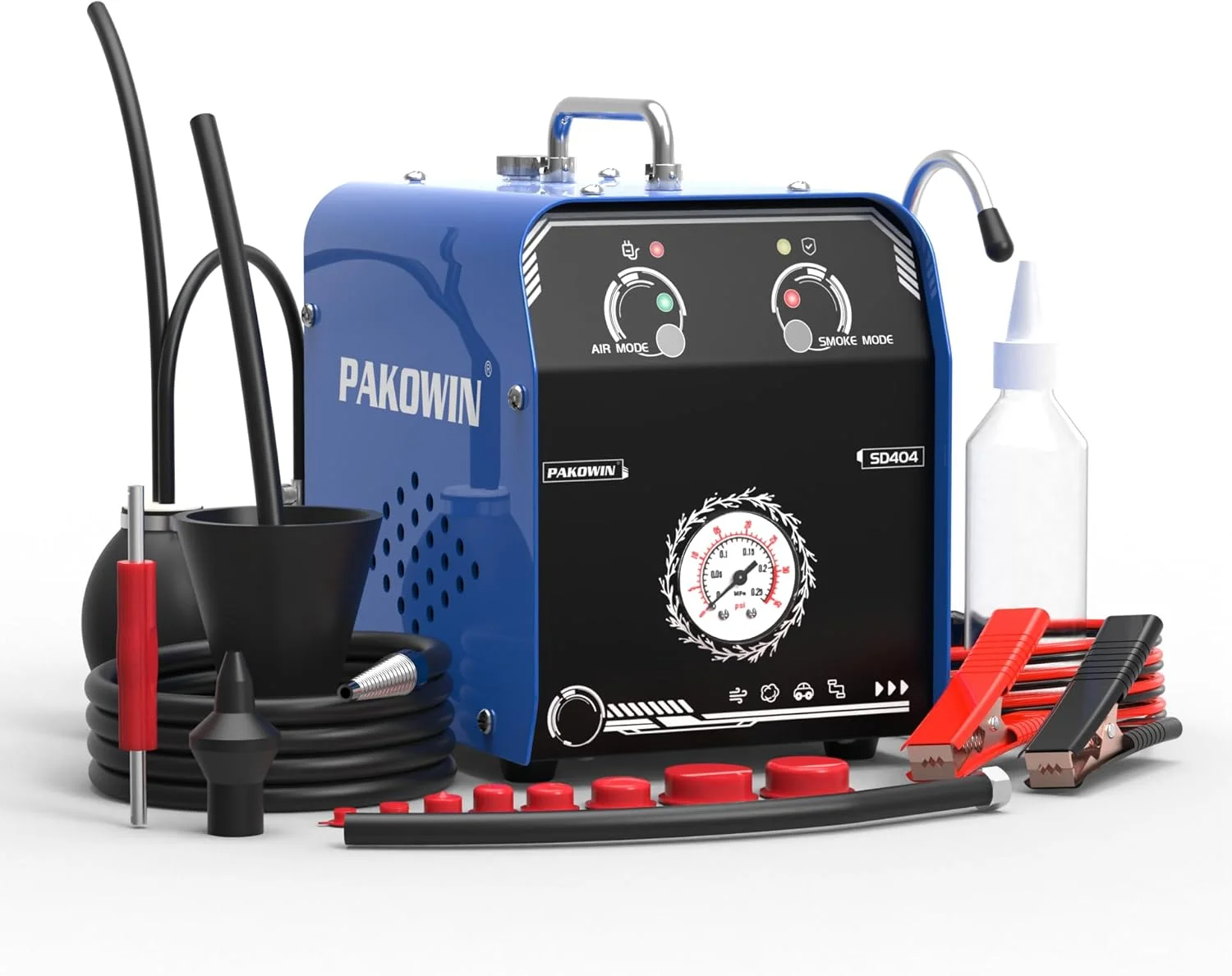 دستگاه نشت یاب دود خودرو پاکووین - تستر دود EVAP خلاء 12 ولت DC برای خودرو، تستر تشخیصی با پمپ هوای داخلی برای سیستم های لوله خودرو