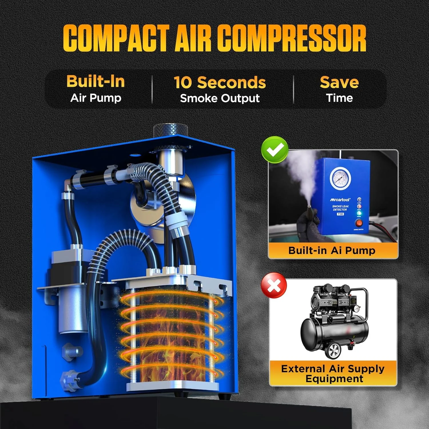 دستگاه نشت یاب دود خودرو PARAOUTIL، تستر تشخیصی خلاء EVAP با ولتاژ 12 ولت DC برای سیستم لوله